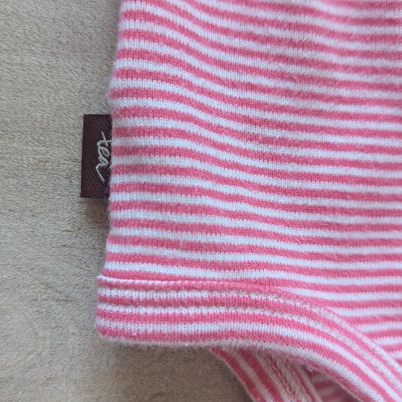 Tea Collection Red and White Stripes Long Sleeve Bodysuit - Size 12-18M - Picture 3 of 5